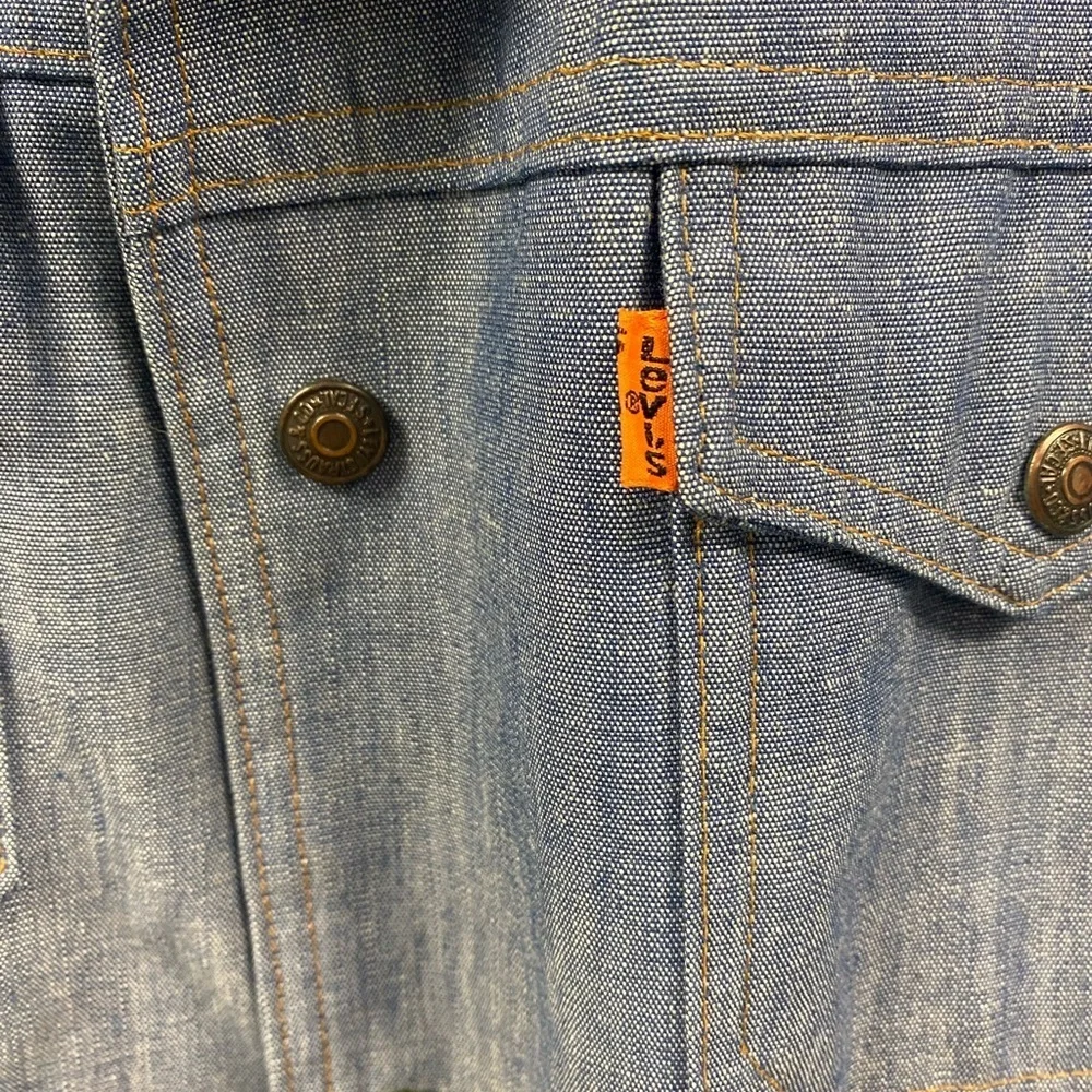 Vintage 70’s Levis Chambray Jacket Button Levis Oren Tag Trucker Sherpa Jacket